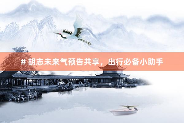 # 胡志未来气预告共享，出行必备小助手